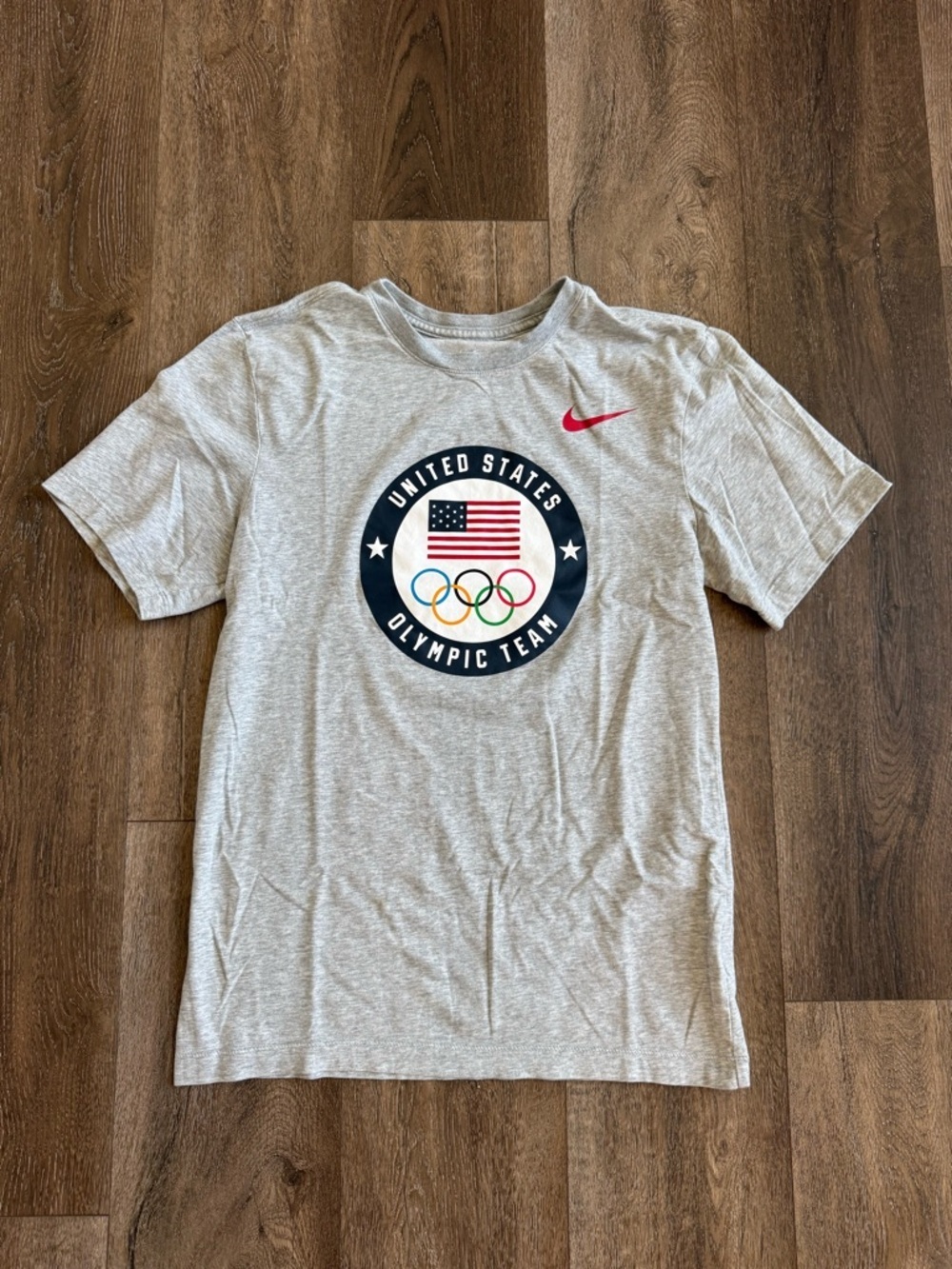 Nike Grey Tee with Olympic Logo, men’s size small
